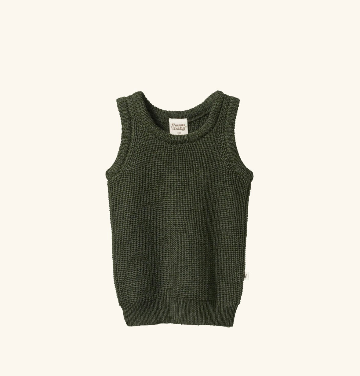 SALE was $69.95 - Merino Knit Vest - Thyme