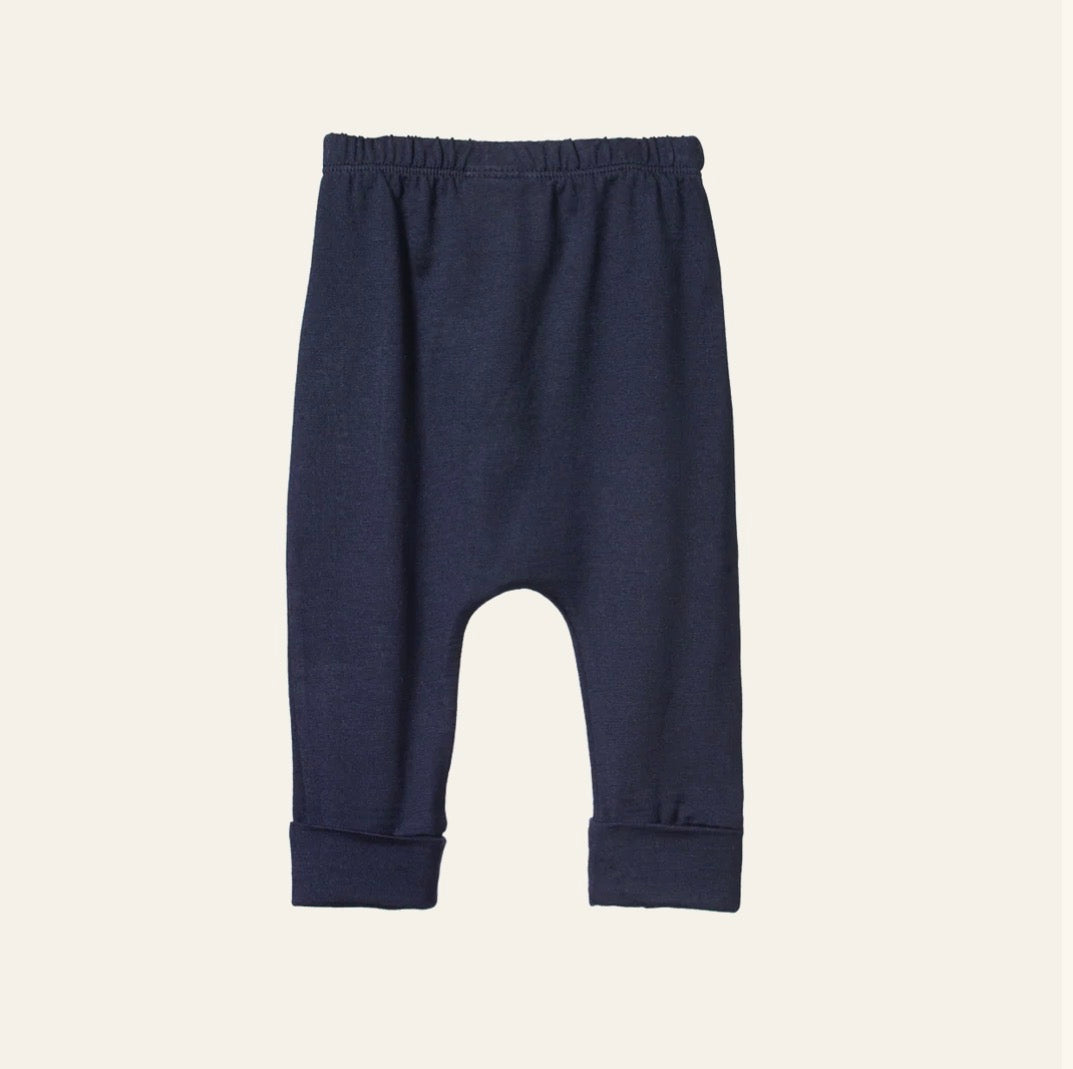 Cotton Drawstring Pants / Navy - Naturebaby