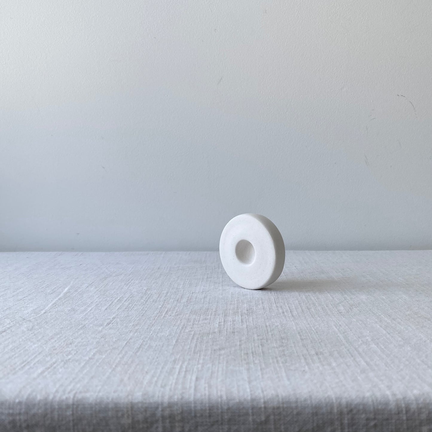 Simple Ceramic Candle Holder / White