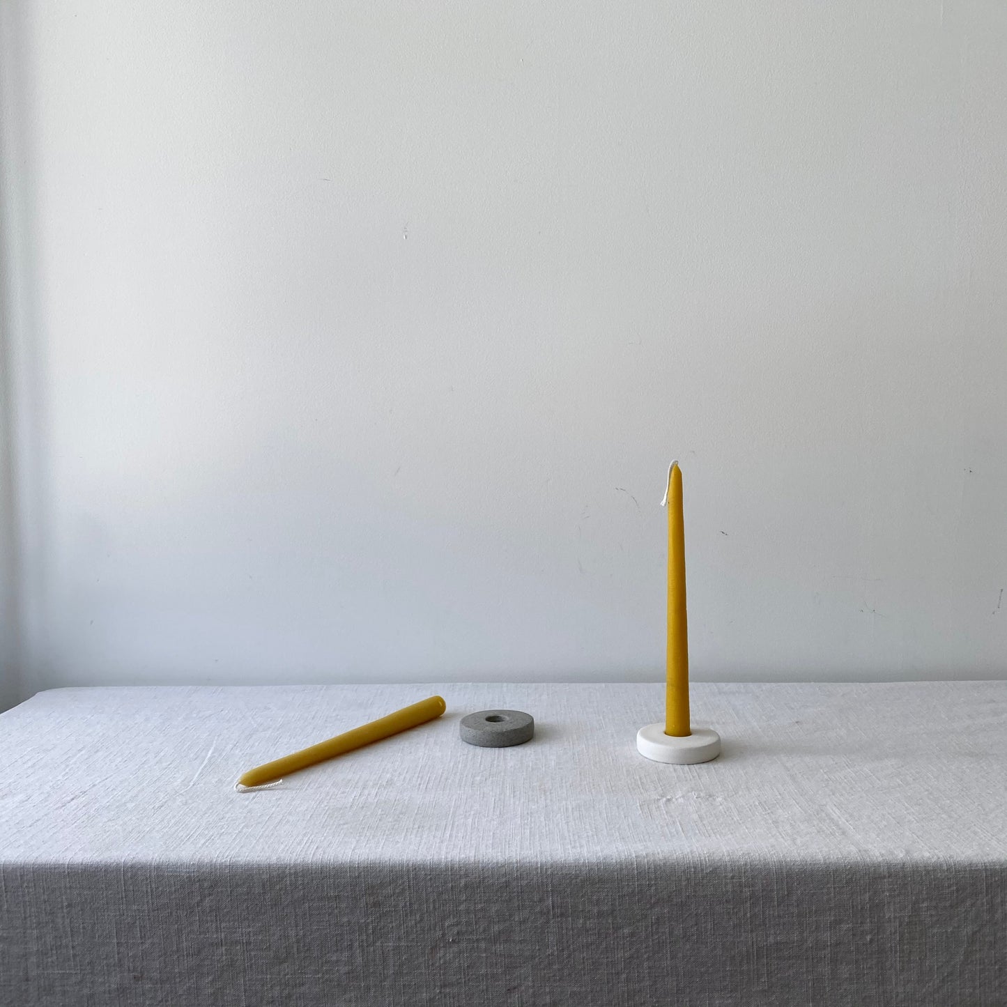 Simple Ceramic Candle Holder / White