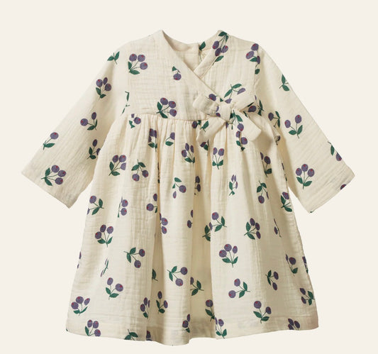 Mabel Dress / Winter Berry Natural Print - Naturebaby