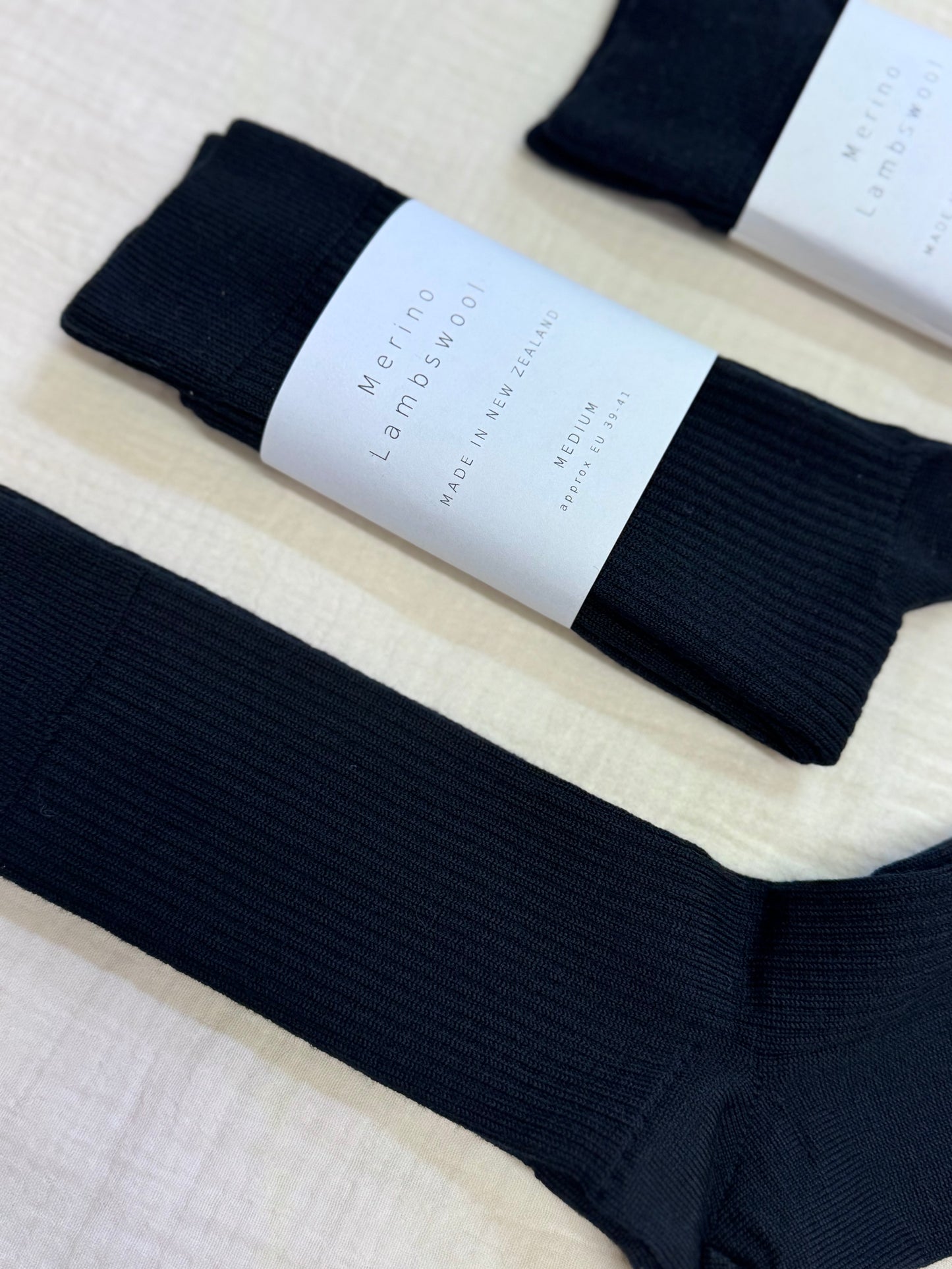 Lambswool Merino Socks ~ Black