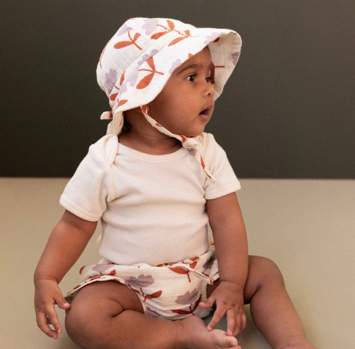 Muslin Sunhat Fleurette Print