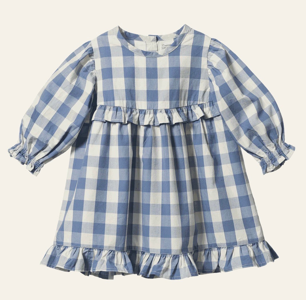 SALE was $74.95 - Nora Dress / Bluebelle Check - Naturebaby