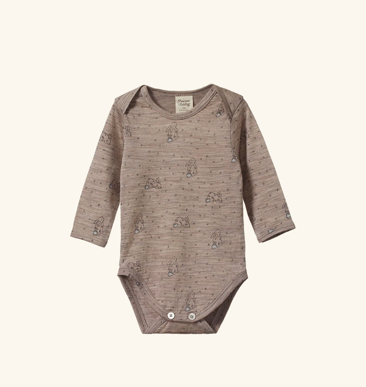 SALE was $59.95 - Merino Long sleeve Bodysuit - Bramble Burrow Print