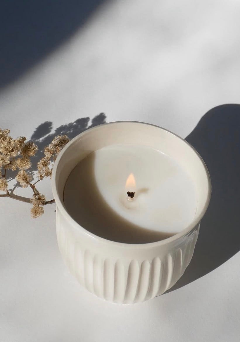 Dahlia in Clay + Poet Ceramic Candle