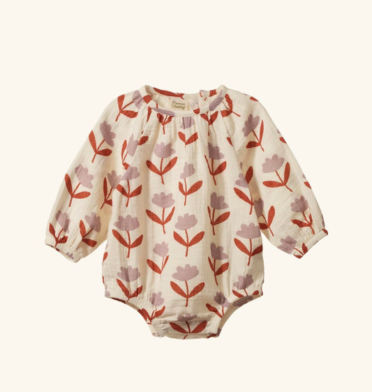 Meadow Bodysuit Muslin ~ Fleurette Print