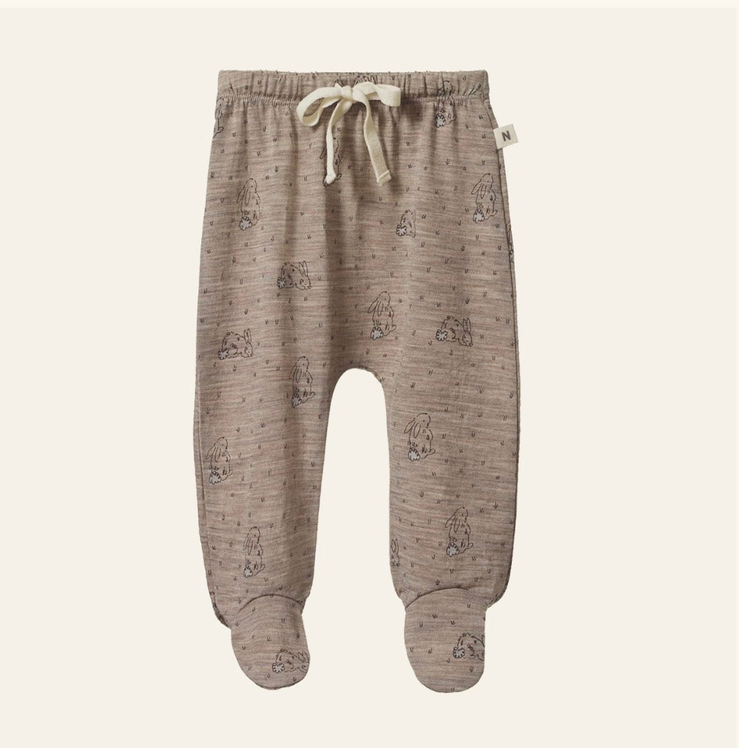 SALE was $54.95 - Merino Footed Rompers / Bramble Burrow Print Merino - Naturebaby