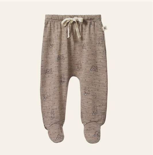 Merino Footed Rompers / Bramble Burrow Print Merino - Naturebaby