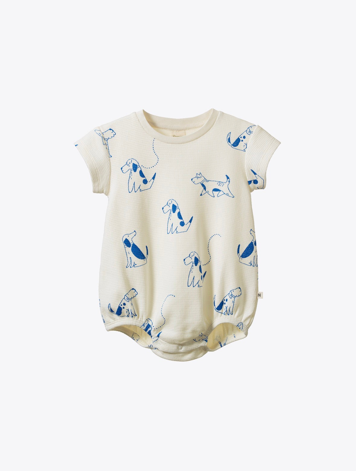 Juno Romper Waffle ~ Dog Walk Print