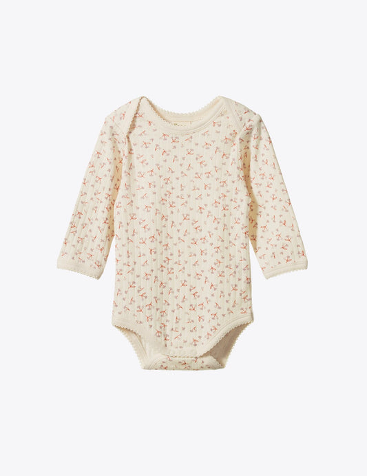 Pointelle Long Sleeve Bodysuit