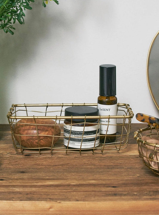 Fog Linen Wire Basket Rectangle