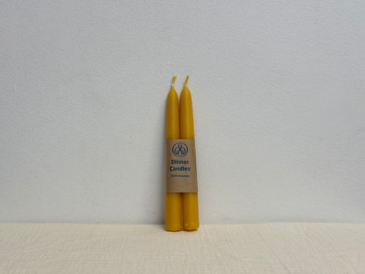 Beeswax Short Dinner Candles ~ Pair