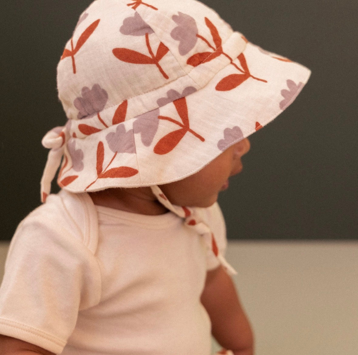 Muslin Sunhat Fleurette Print