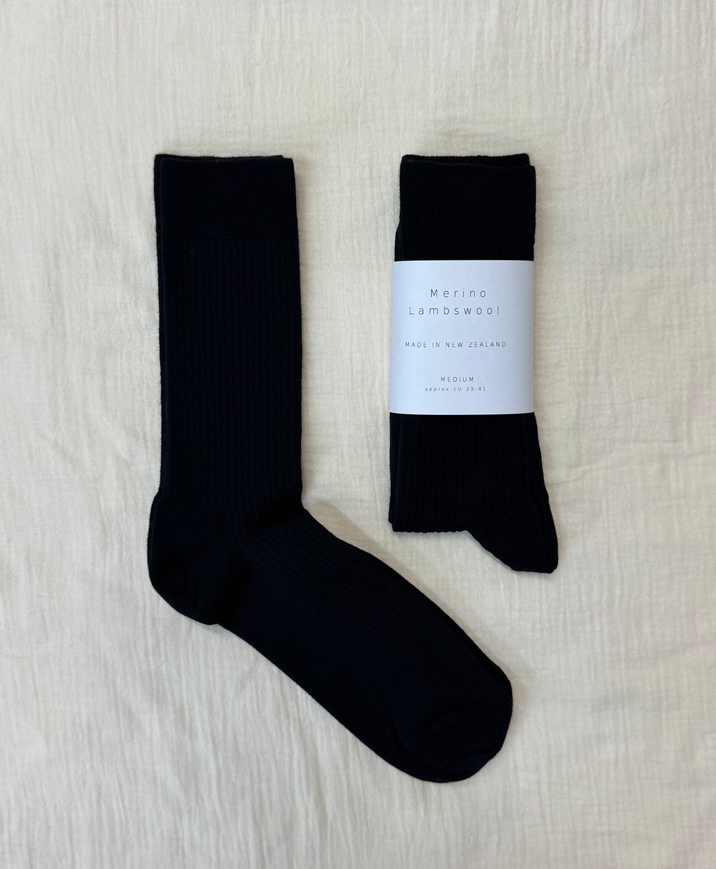 Lambswool Merino Socks ~ Black