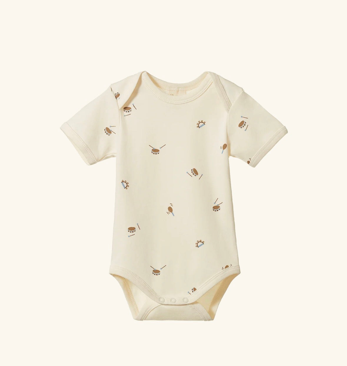 Short Sleeve Bodysuit ~ Mini Music Print