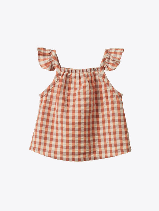 Petal Top ~ Dandelion Gingham
