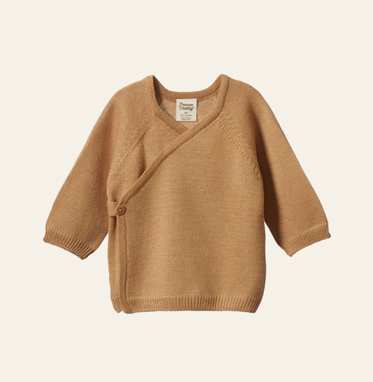 Merino Knit Kimono Jacket - Caramel - Naturebaby