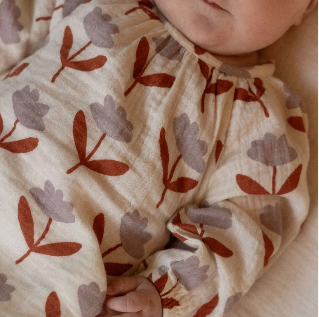 Meadow Bodysuit Muslin ~ Fleurette Print