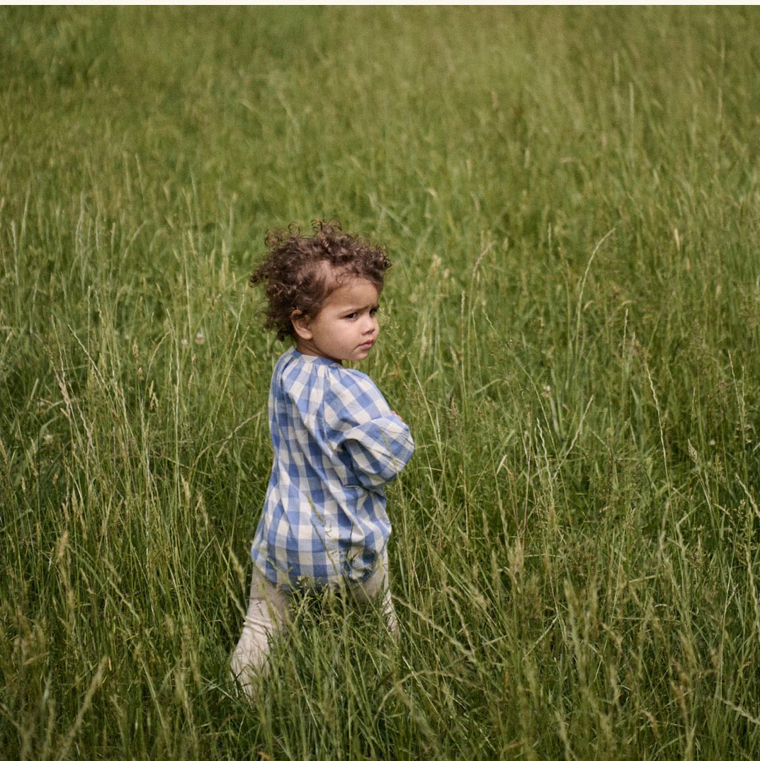 SALE was $59.95 - Meadow Bodysuit Gingham / Bluebelle Check - Naturebaby