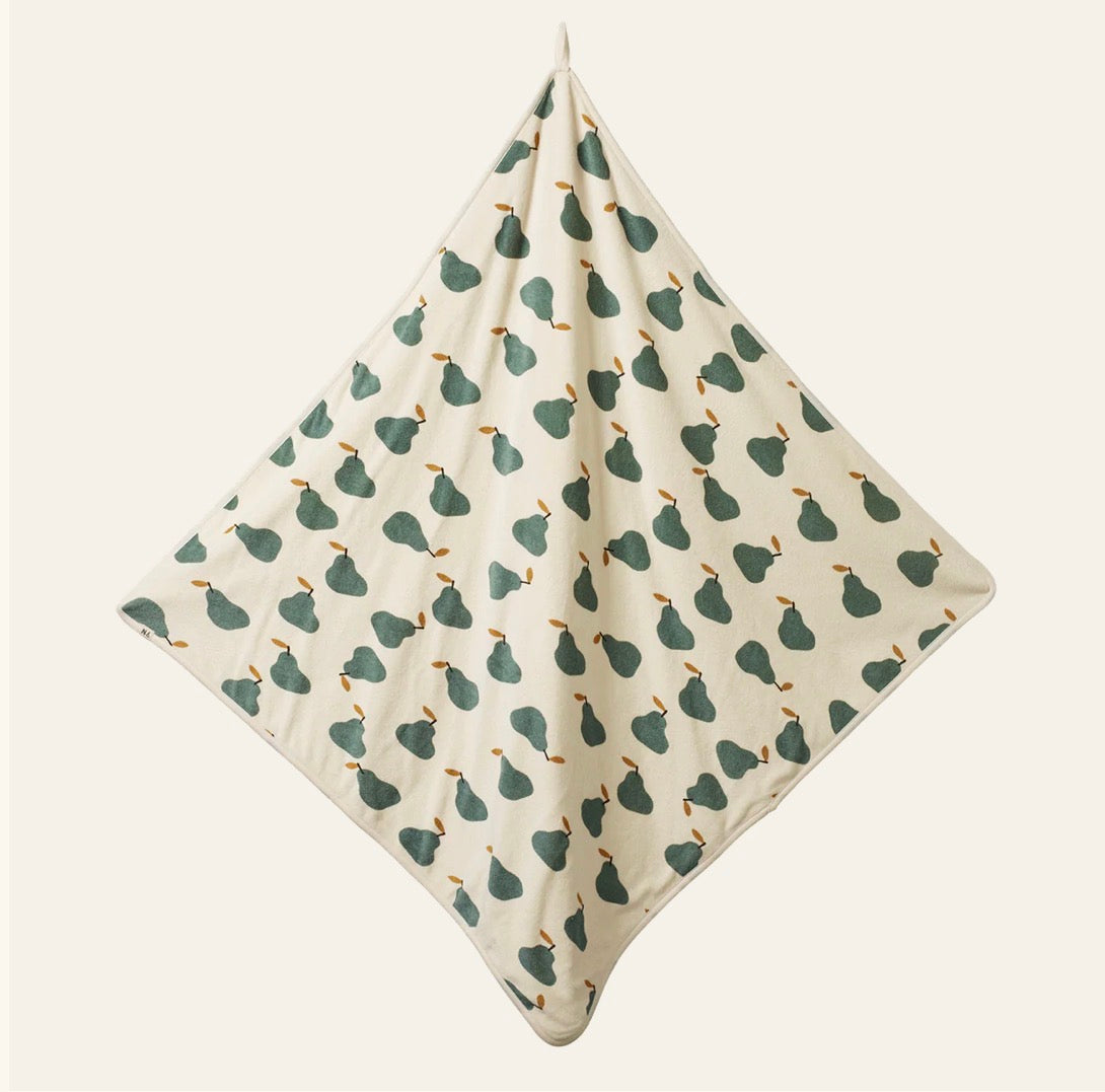 Hooded Bath Towel / Pear Print - Naturebaby