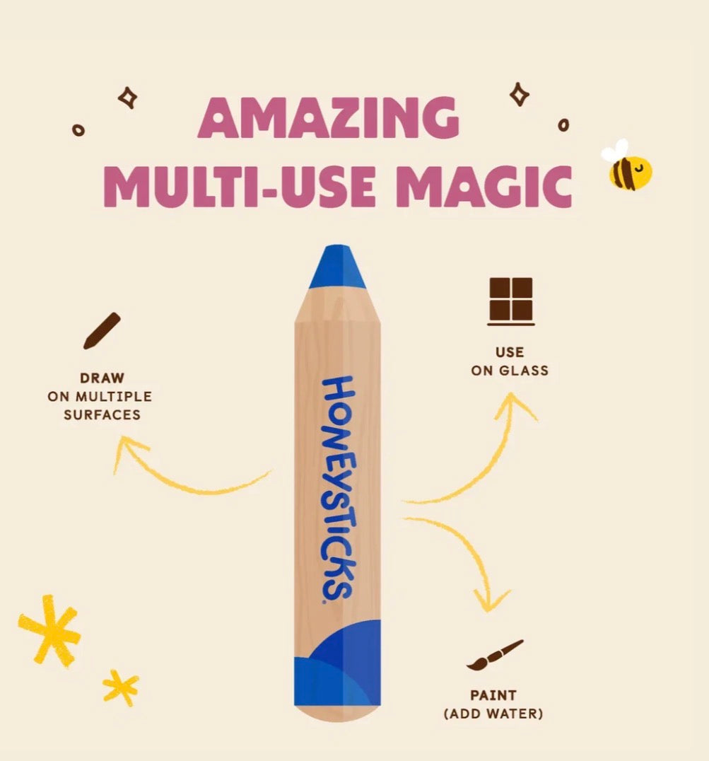 Honeysticks Magic 3-in-1 Beeswax Pencils Little Learners 7pk