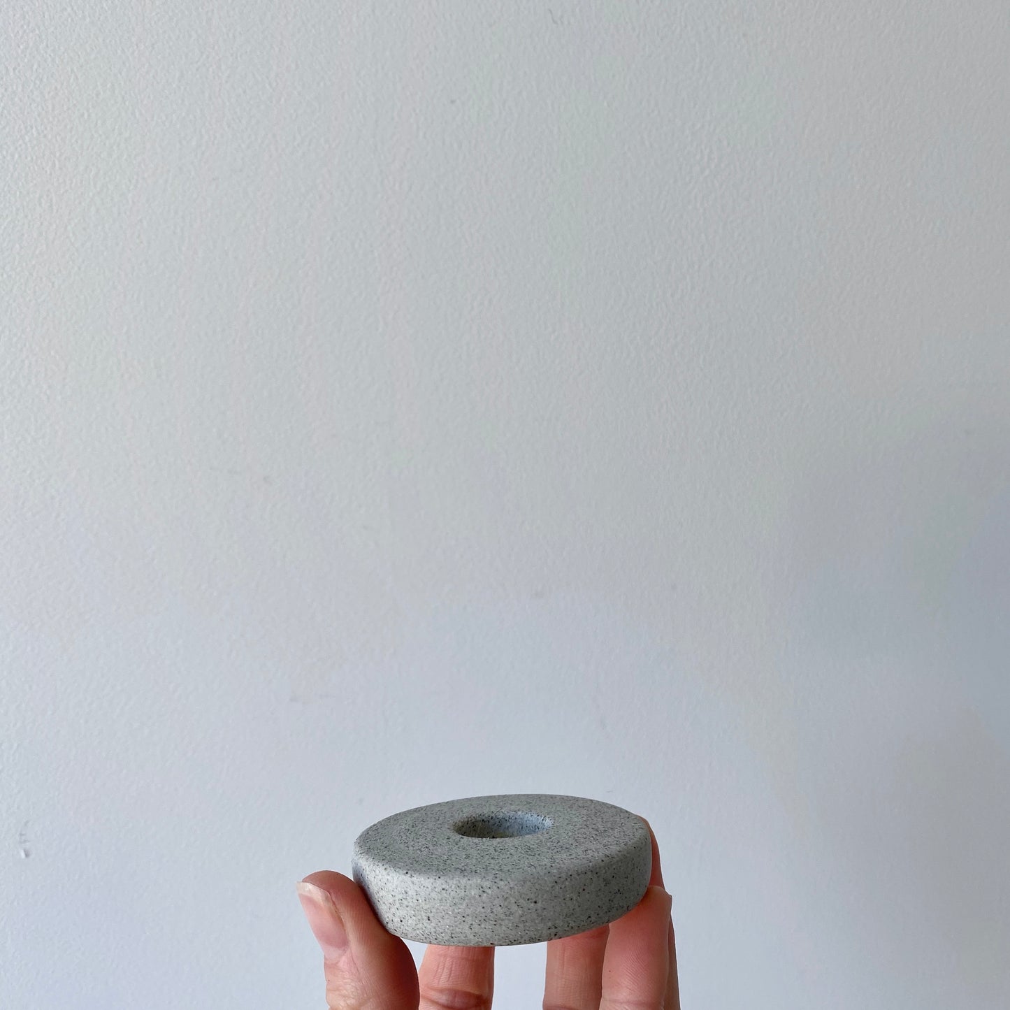 Simple Ceramic Candle Holder / Grey