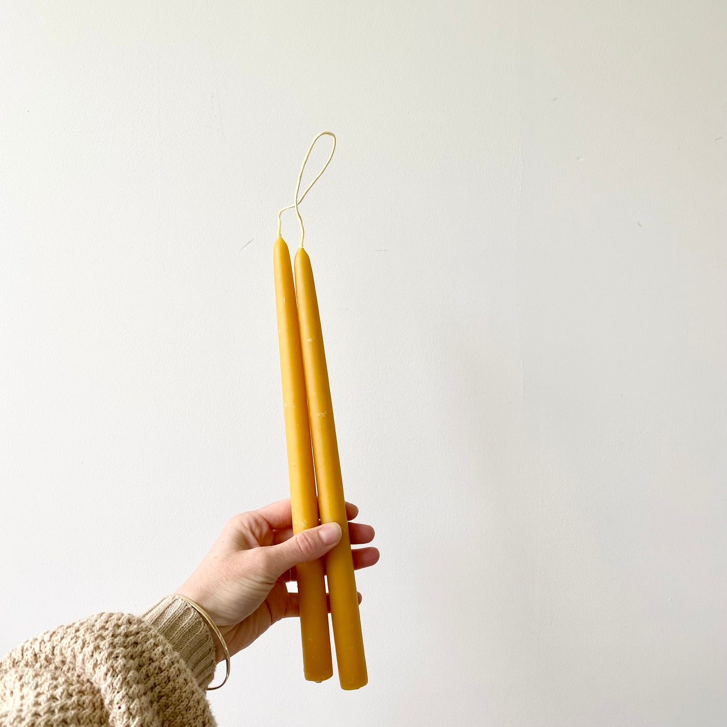 Beeswax Long Candles ~ Pair