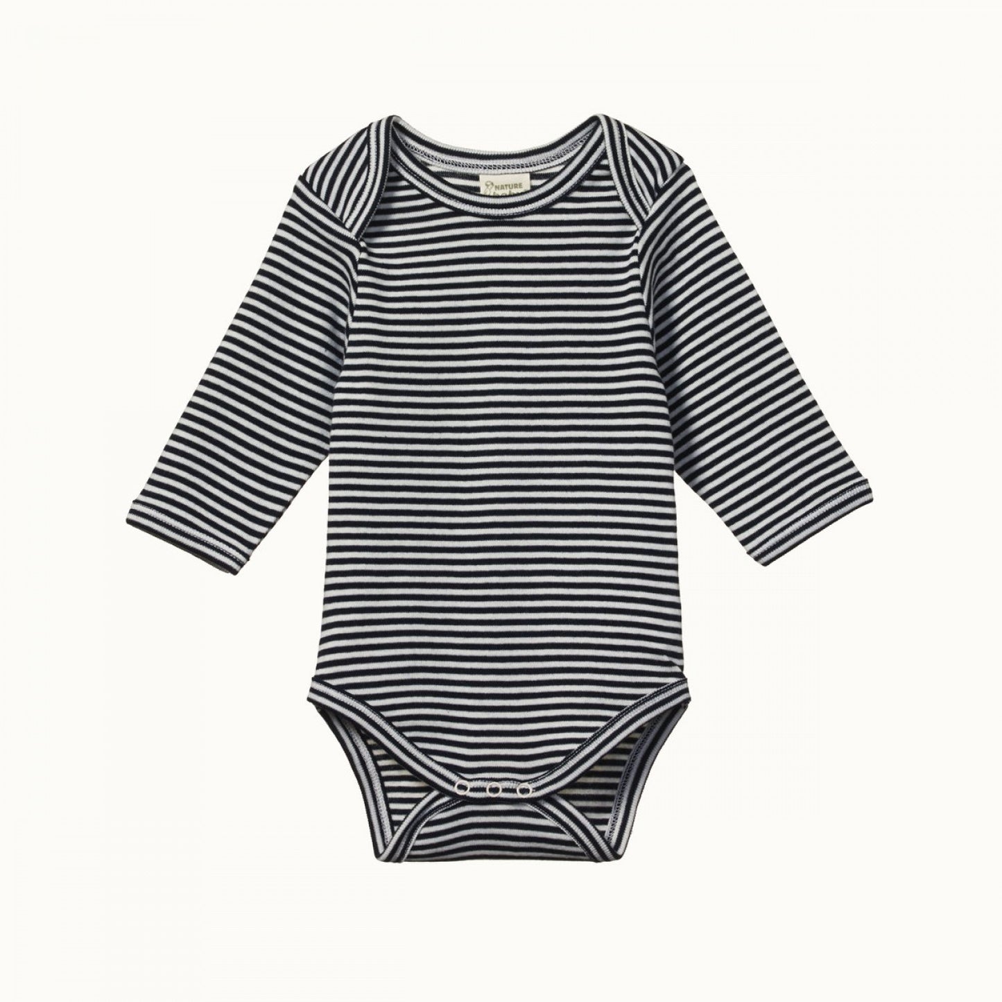 Nature Baby Cotton Long Sleeve Bodysuit / Navy Stripe